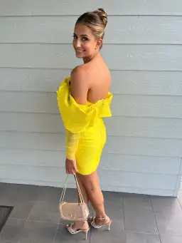 Eliya The Label Oscar Mini Dress Yellow Size 8 / S for rent on The Volte - image 3