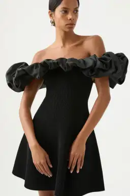 Aje Eldora Mini Dress Black Size XL / Au 14  for rent on The Volte - image 2