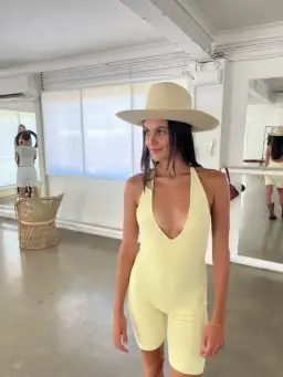 Sir the Label Kelvin Halter Jumpsuit in Lemon Size 0 / Au 6 for rent on The Volte - image 8