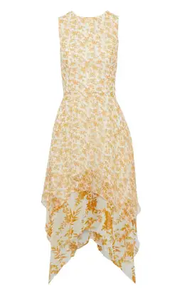 Mikael Aghal Asymmetric Chiffon Dress Floral Size 12 for rent on The Volte - image 3