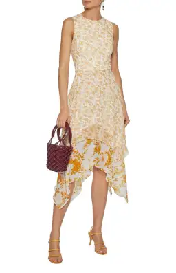 Mikael Aghal Asymmetric Chiffon Dress Floral Size 12 for rent on The Volte - image 1