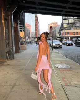 Fanci Club White Apple Cocktail Dress Pink Size XS/Au 6 for rent on The Volte - image 3