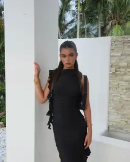 Fanci Club The Assassin Long Dress Black Size S/Au 8 for rent on The Volte - image 3