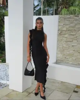 Fanci Club The Assassin Long Dress Black Size S/Au 8 for rent on The Volte - image 1
