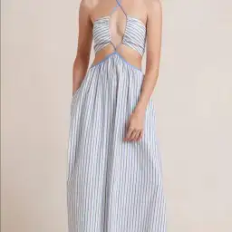 Bec & Bridge Lucia Cutout Maxi Dress White/Blue Size 12 for rent on The Volte - image 2