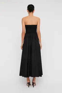Scanlan Theodore Crepe Cotton Strapless Dress Black Size AU 8 for rent on The Volte - image 2
