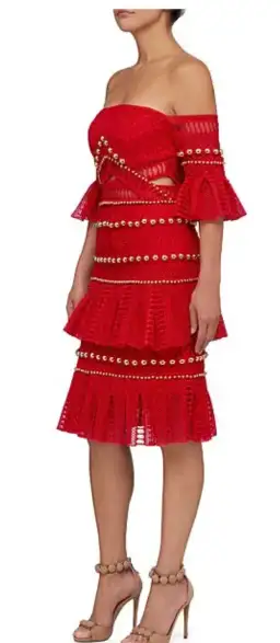 Thurley Heaven Dress Red Size AU 10 for rent on The Volte - image 2