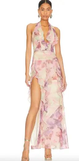 NBD Divya Maxi Dress in Patchwork Multi-colored Size AU 8