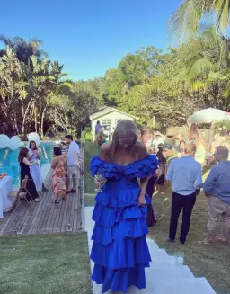 Aje Eleni Tiered Maxi And Rhythmic Frill Bodice Set Blue Size AU 12  for rent on The Volte - image 2