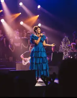 Aje Eleni Tiered Maxi And Rhythmic Frill Bodice Set Blue Size AU 12  for rent on The Volte - image 4