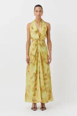 Camilla and Marc Koa Cocoon Maxi Dress Yellow Print Size 10 for rent on The Volte - image 1