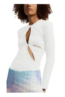 Christopher Esber Anglaise Long Sleeve Top White Size AU 8