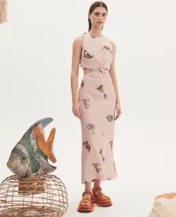 Alemais Vacay Twist Front Dress Pink Size AU 6