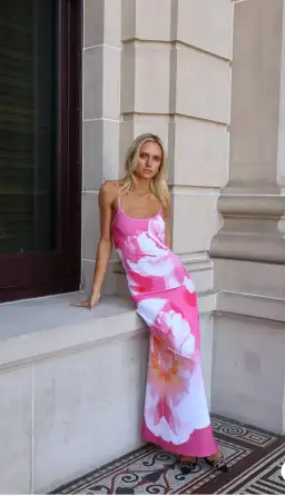 With Harper Lu Valentina Slip Dress Pink Floral Size 6