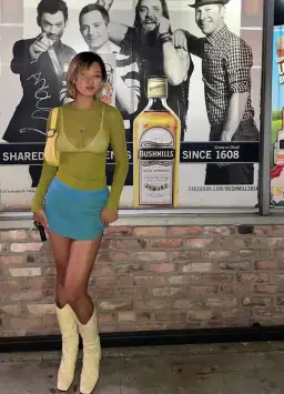 Tank Air Studio Lotus Mini Skirt Aqua  Size 6  for rent on The Volte - image 4