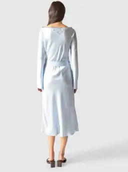 Ginia RTW Ella Silk Satin Dress Blue Size AU 8 for rent on The Volte - image 3