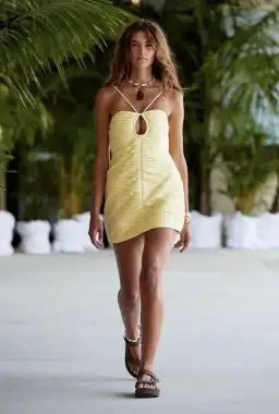 Shona Joy Thea Keyhole Mini Dress Yellow Size 8 for rent on The Volte - image 2