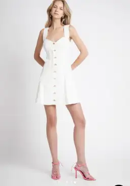 Aje Byblos Linen Mini Dress Ivory Size 8