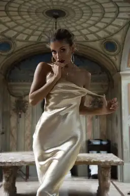 Rat & Boa Gold Sofia Dress Gold Size 4  for rent on The Volte - image 3