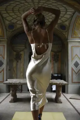 Rat & Boa Gold Sofia Dress Gold Size 4  for rent on The Volte - image 2