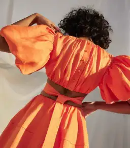 Aje Cosette Tie Back Midi Dress Orange Size 12  for rent on The Volte - image 2