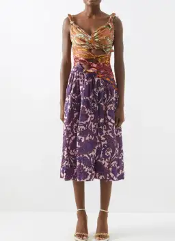 Zimmermann Tiggy Bow Midi Dress Spliced Paisley Size 3/Au 14 for rent on The Volte - image 1