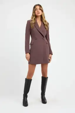 Kookai Lux Blazer Dress Chocolate Size 36/AU 8 for rent on The Volte - image 1