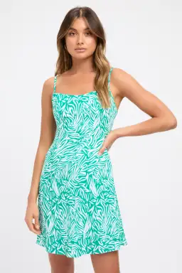 Kookai Zenni Tie Dress Green and White Size 36/AU 8 for rent on The Volte - image 2