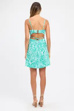 Kookai Zenni Tie Dress Green and White Size 36/AU 8 for rent on The Volte - image 3