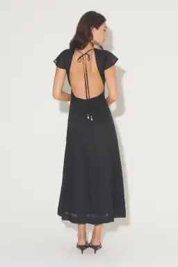 Hansen And Gretel Portofino Backless Midi Dress Black Size AU 10 for rent on The Volte - image 2