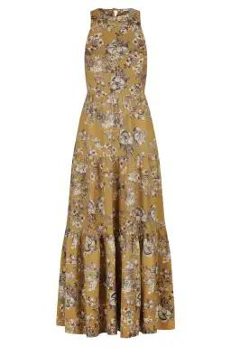 Shona Joy Cecilia Linen Tie Back Midi Dress Floral Size 8 for rent on The Volte - image 3