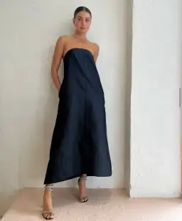 Manning Cartell Kinetic Abstractions Strapless Dress Black Size AU 8 for rent on The Volte - image 1