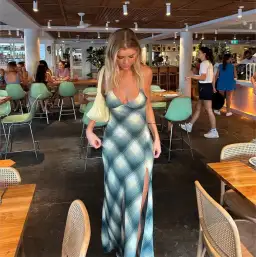 Bec & Bridge Edie Split Maxi Dress Teal Print Size AU 8 for rent on The Volte - image 3