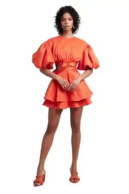 Aje Gracious Cut Out Mini Dress Saffron Size 6