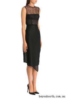 Alex Perry Maven Tulle Lace Pencil Dress Black Size 8 for rent on The Volte - image 1