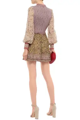 Zimmermann Juniper Shirred Playsuit Cotton and Silk Paisley Floral Size 1/Au 10 for rent on The Volte - image 3