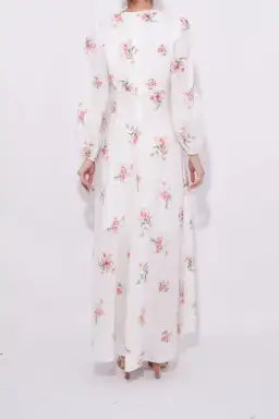 Zimmermann Heather High Neck Dress White Floral Size 1/Au 10 for rent on The Volte - image 3