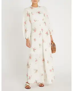 Zimmermann Heather High Neck Dress White Floral Size 1/Au 10 for rent on The Volte - image 1