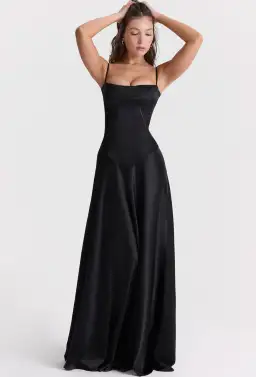 House of CB Anabella Lace Up Corset Maxi Dress in Black Size S /AU 8 for rent on The Volte - image 5