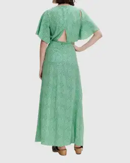 Maje Rimaro Wrap Maxi Dress Green Size 34/Au 6 for rent on The Volte - image 2