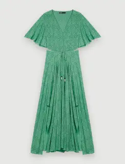 Maje Rimaro Wrap Maxi Dress Green Size 34/Au 6 for rent on The Volte - image 3
