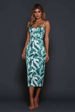 Elle Zeitoune Alannah Tropical Palm Dress Print Size 6 for rent on The Volte - image 1