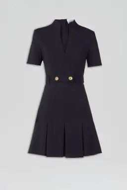 Scanlan Theodore Tailored Pleat Dress Navy Size AU 8 for rent on The Volte - image 4