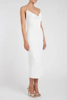 Rebecca Vallance Sylvie Midi Dress White Size AU 6