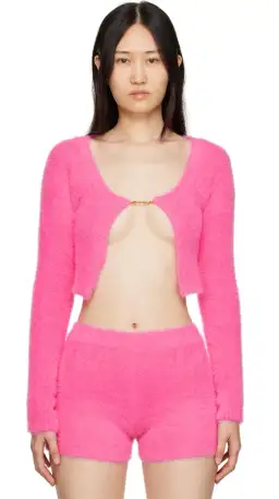 Jacquemus Pink Fur Cardigan Size AU 8 for rent on The Volte - image 3