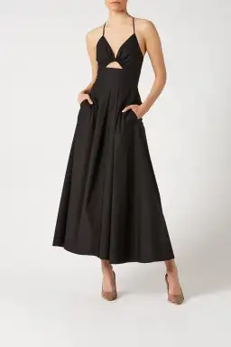 Scanlan Theodore Cotton Strappy Dress Black Size 6
