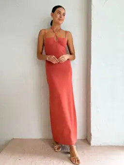 Sir the Label Nadja Midi Dress Coral Pink Size AU 6 for rent on The Volte - image 2