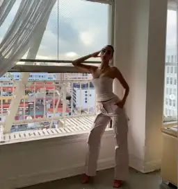 House of CB Angelica Strapless Corset and Daria Cargo Trousers Set Crystal Size 8 for rent on The Volte - image 3