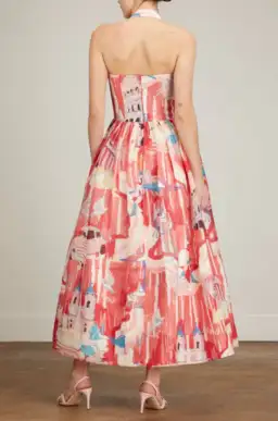 Leo Lin Ana Halterneck Midi Dress in Roma Print Size 10 for rent on The Volte - image 3