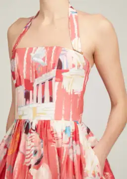 Leo Lin Ana Halterneck Midi Dress in Roma Print Size 10 for rent on The Volte - image 4